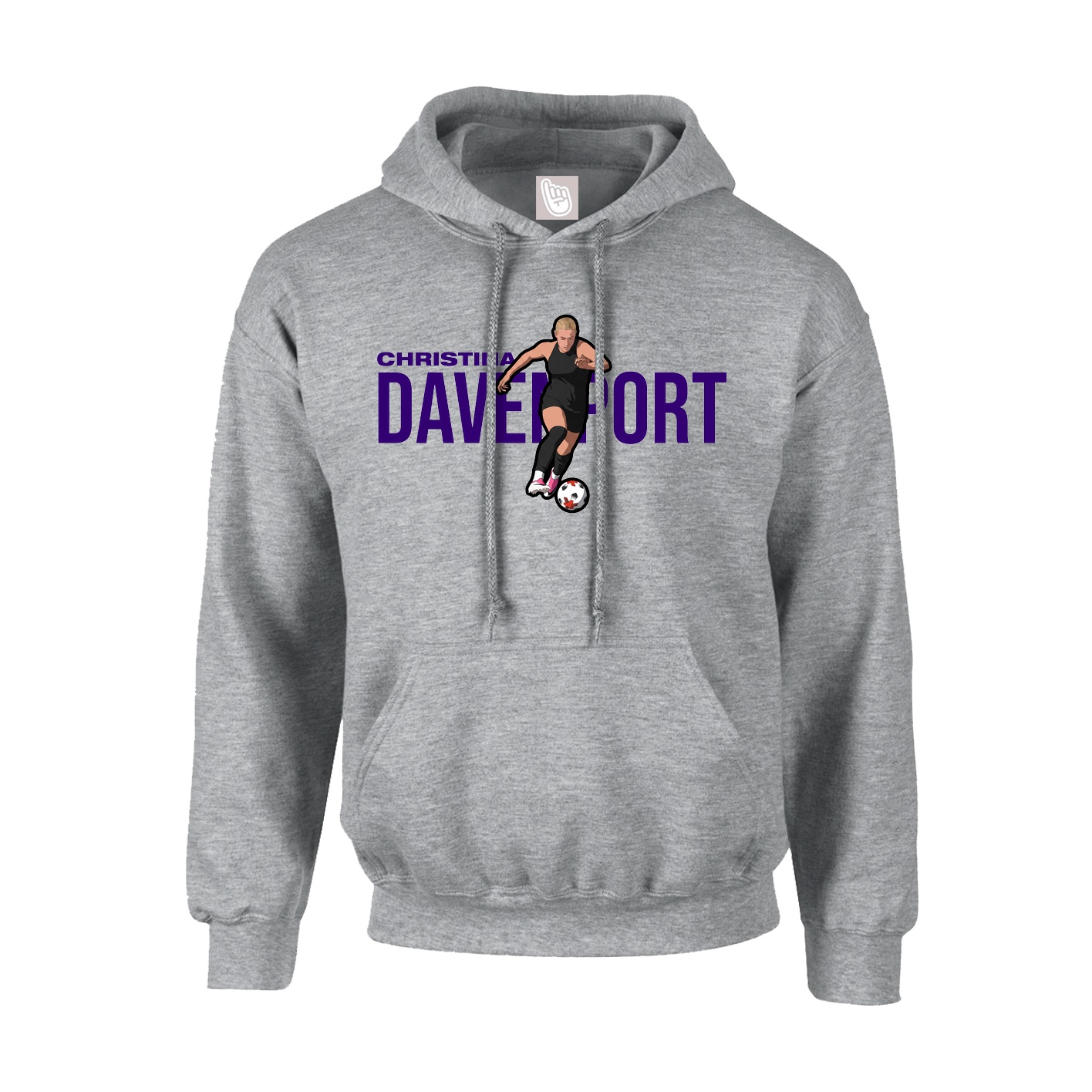 Hoodie — Player Name in Grey