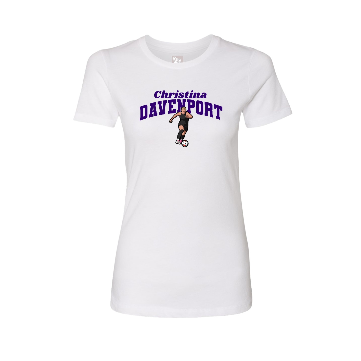 Fitted Women's Tee — Signature Arch in White