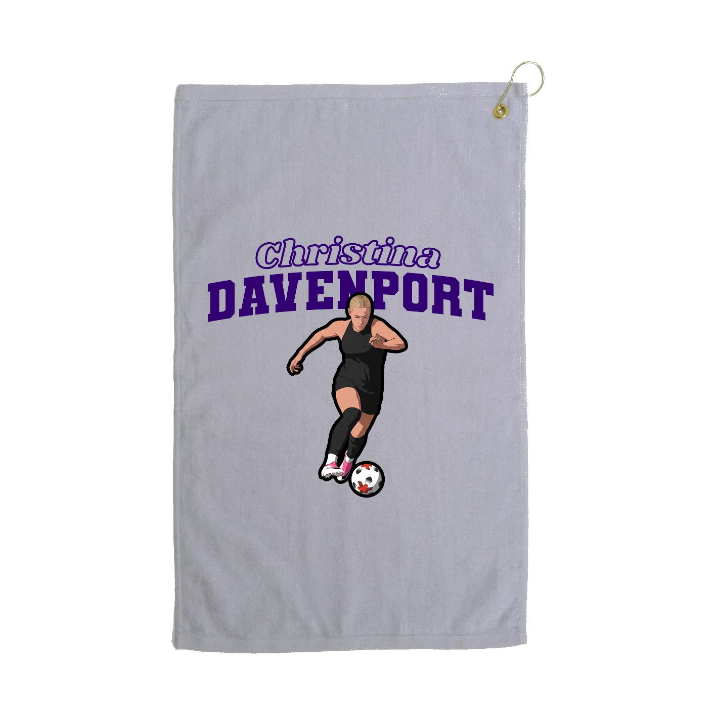 Golf Towel — Name Arch in Grey
