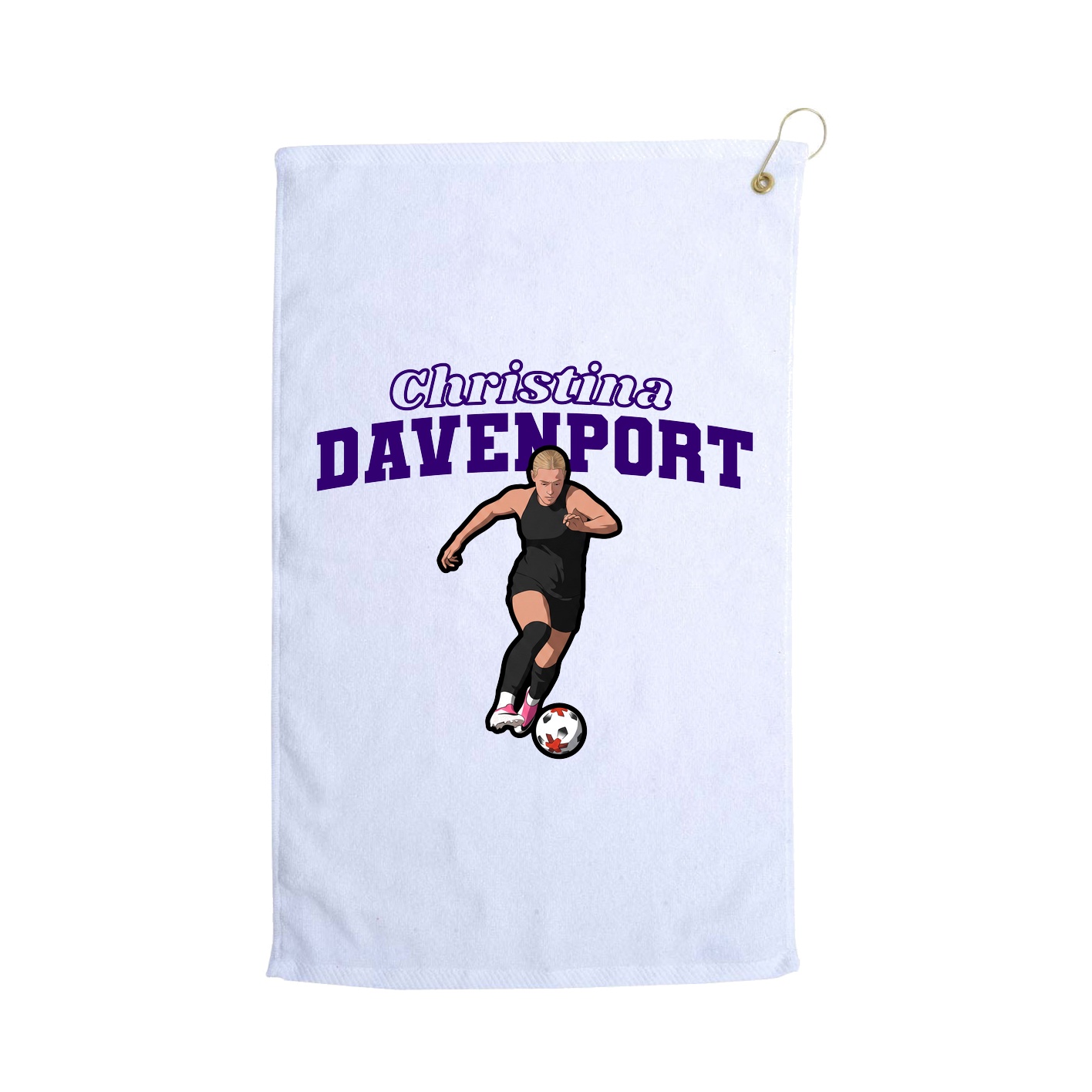Golf Towel — Name Arch in White