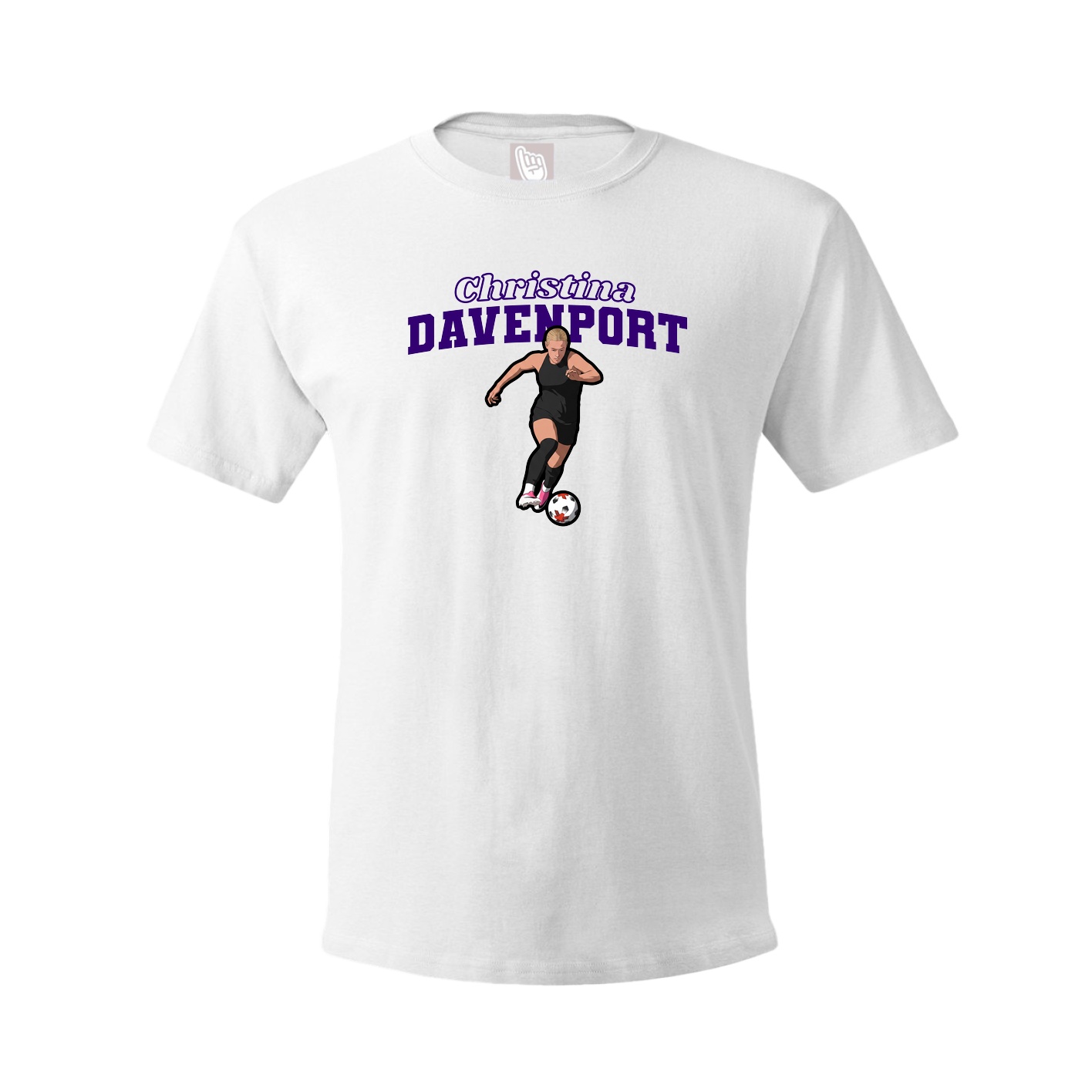 Youth Tee — Name Arch in White