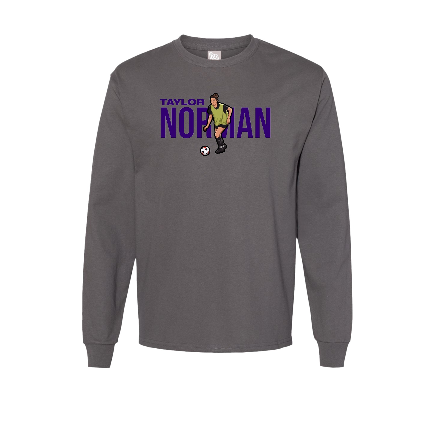 Long Sleeve Tee — Player Name in Grey