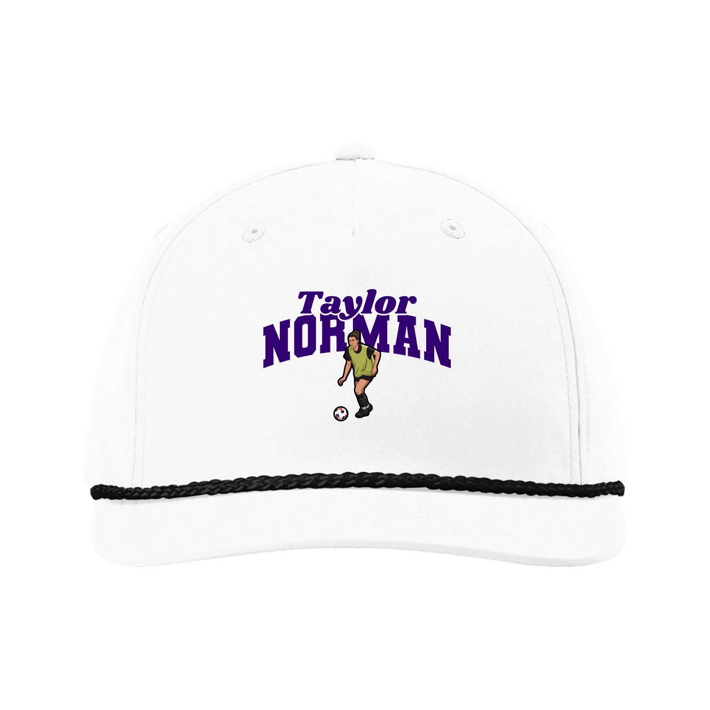 Five-Panel Classic Rope Cap — Signature Arch in White