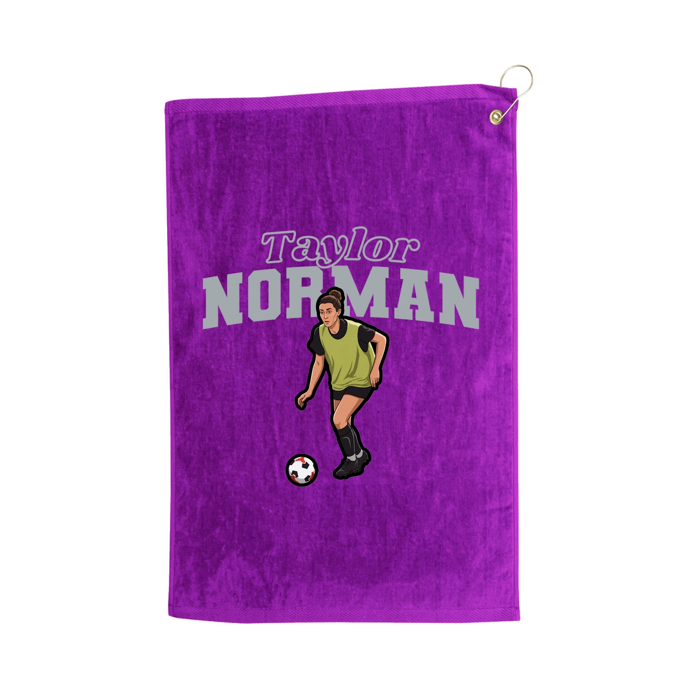 Golf Towel — Name Arch in Purple