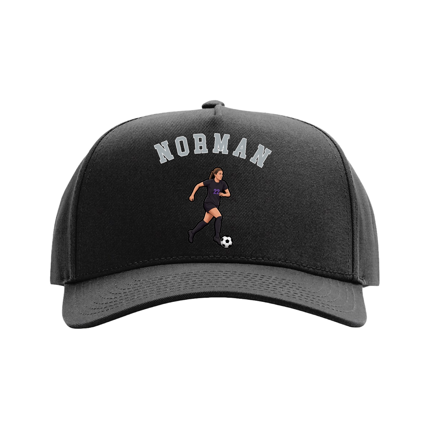 Full Fabric Five-Panel Champ Cap — Shirsey Arch in Black