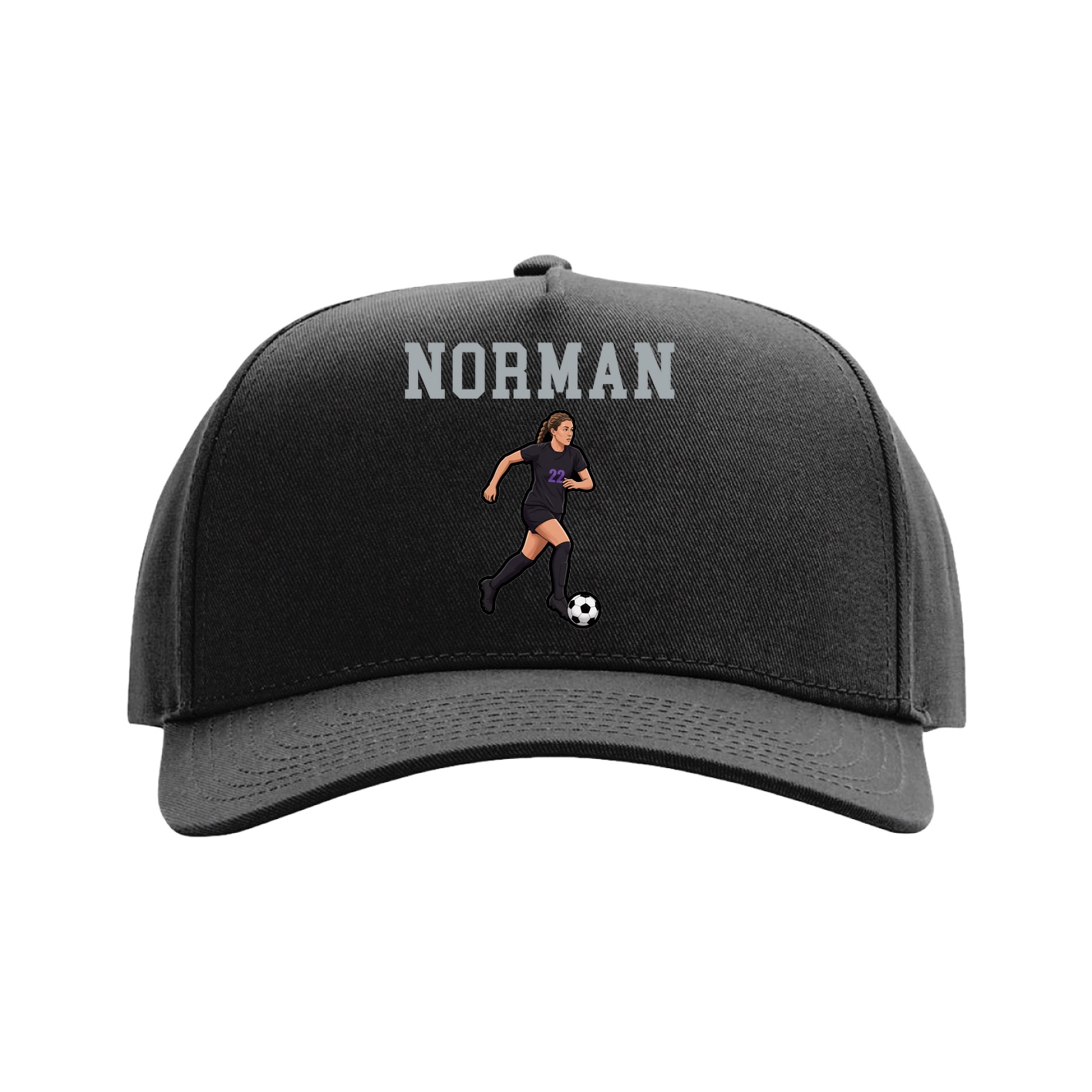 Full Fabric Five-Panel Champ Cap — Shirsey in Black