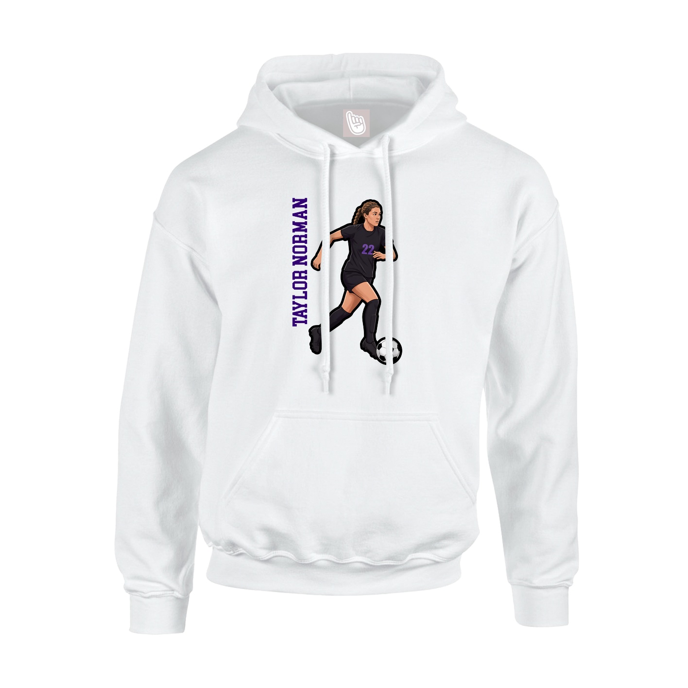 Hoodie — Name Vertical in White