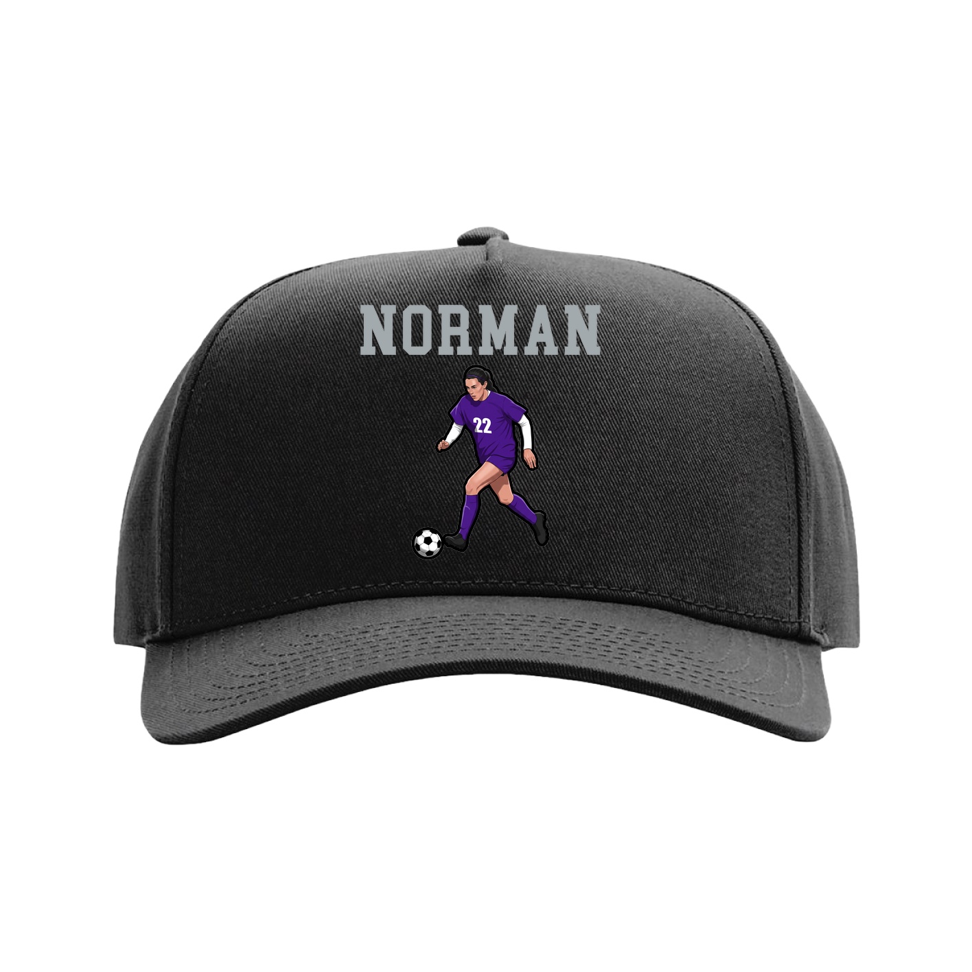 Full Fabric Five-Panel Champ Cap — Shirsey in Black