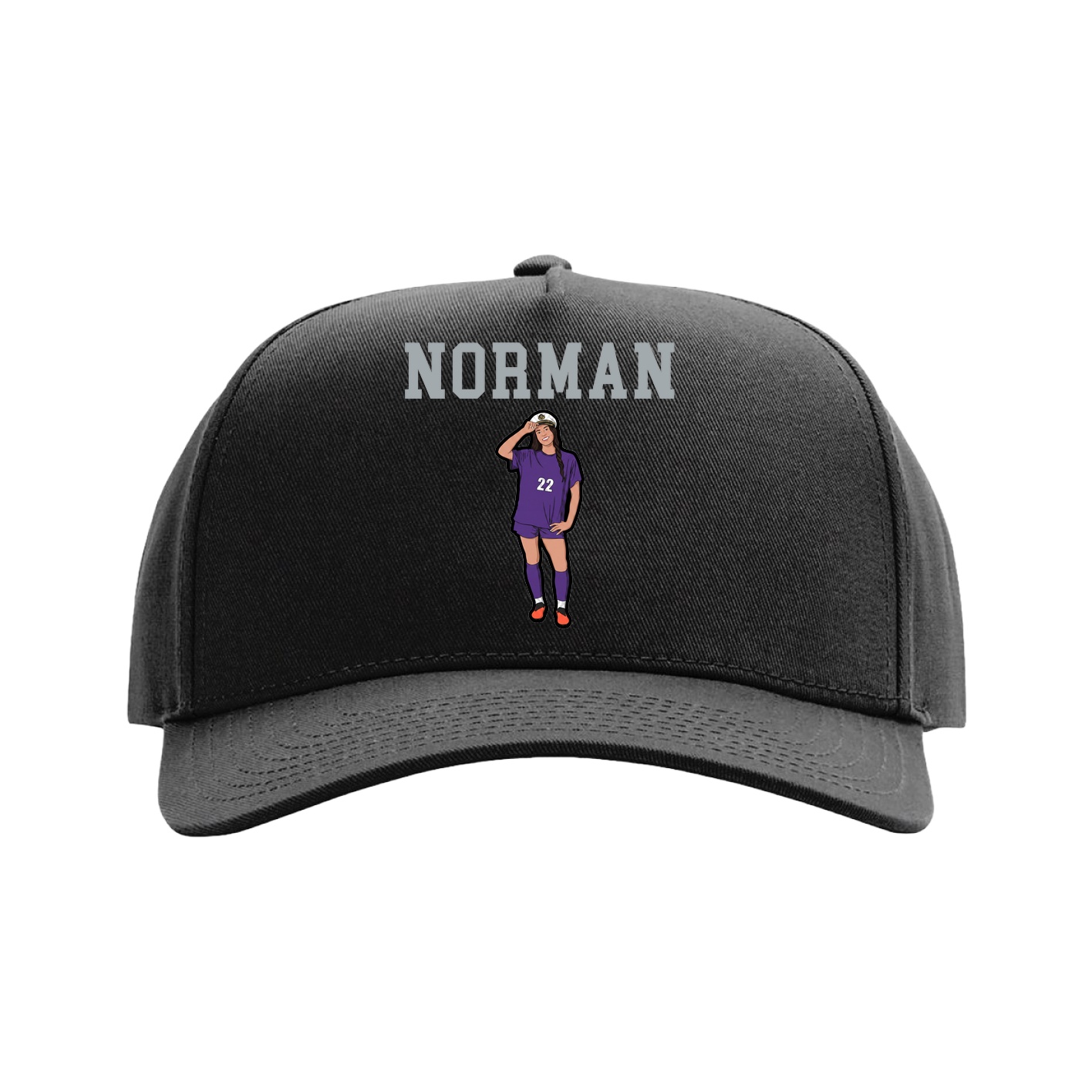 Full Fabric Five-Panel Champ Cap — Shirsey in Black