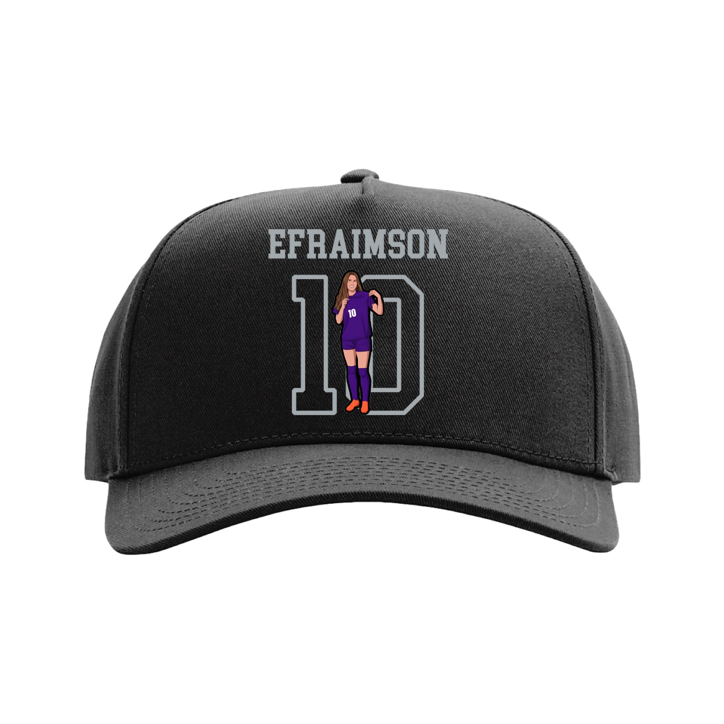Full Fabric Five-Panel Champ Cap — Shirsey in Black