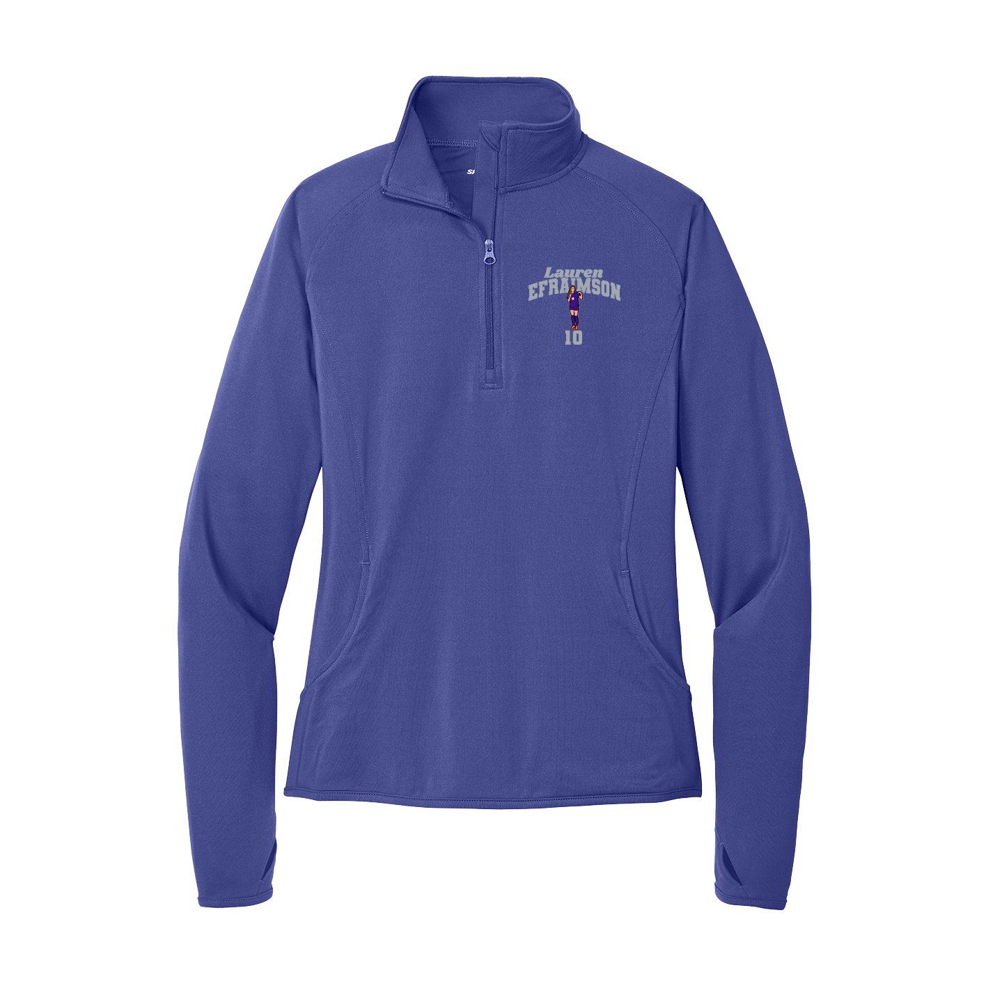 Women's Q-Zip Pullover — Signature Arch in Purple
