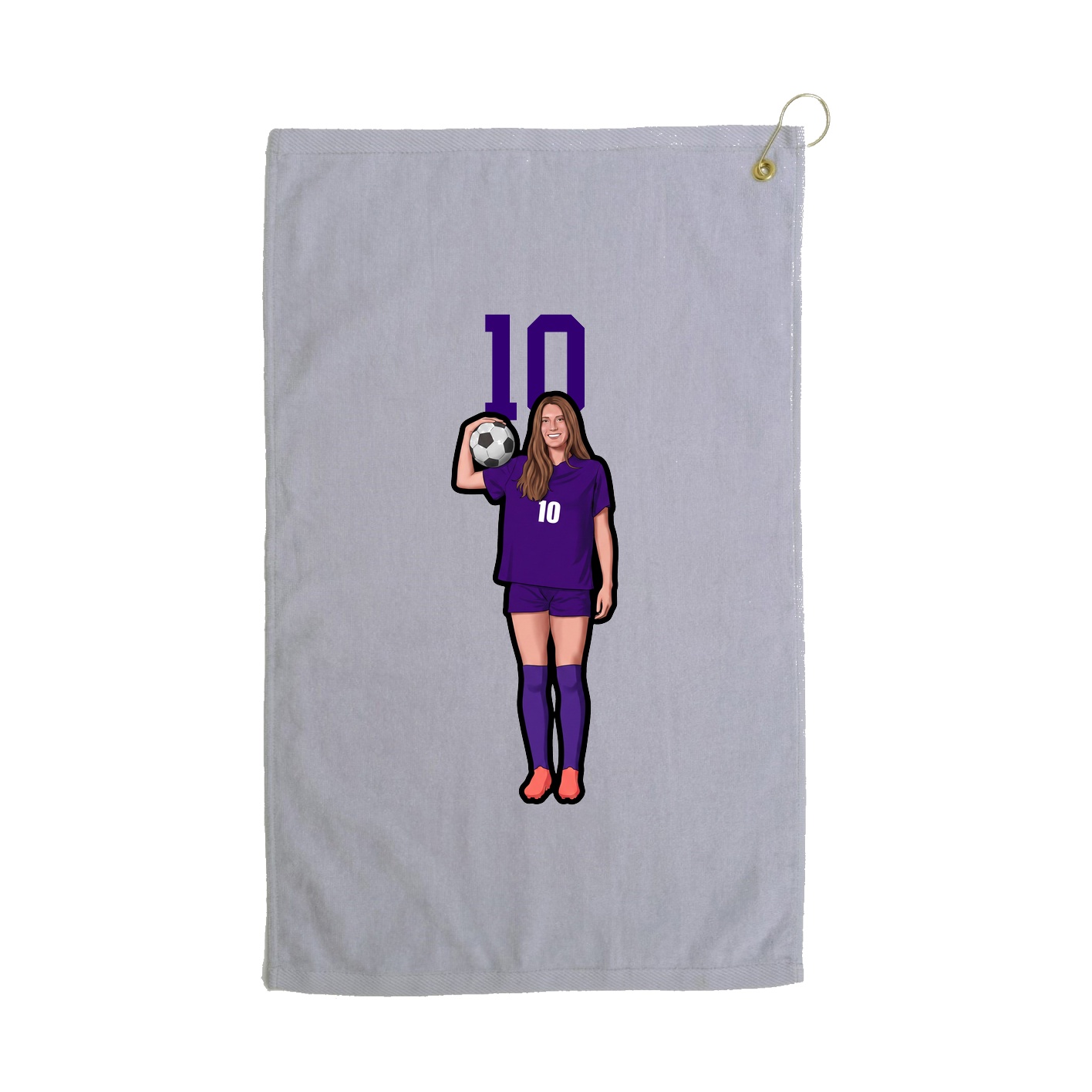 Golf Towel — Number Top in Grey