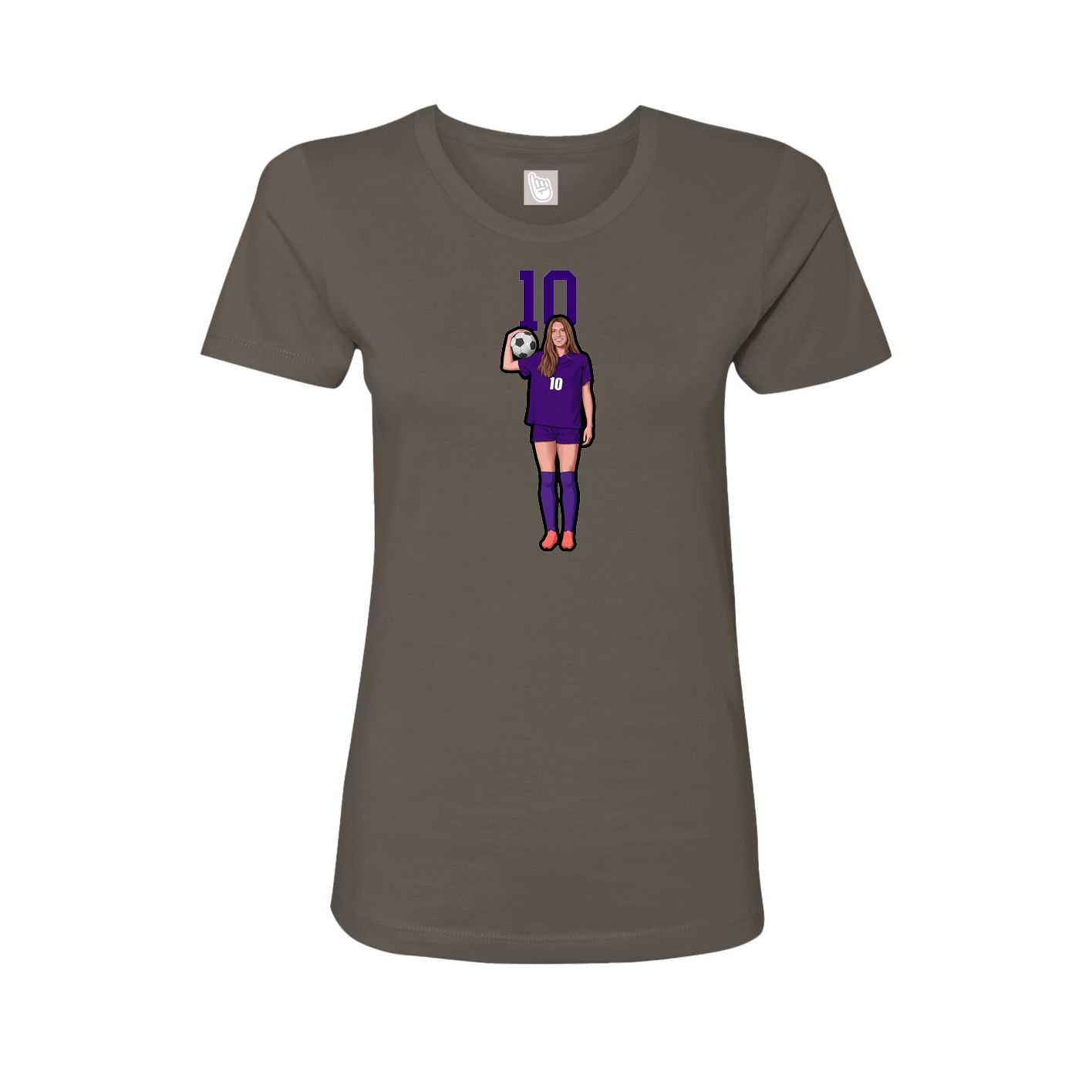 Fitted Women's Tee — Number Top in Grey