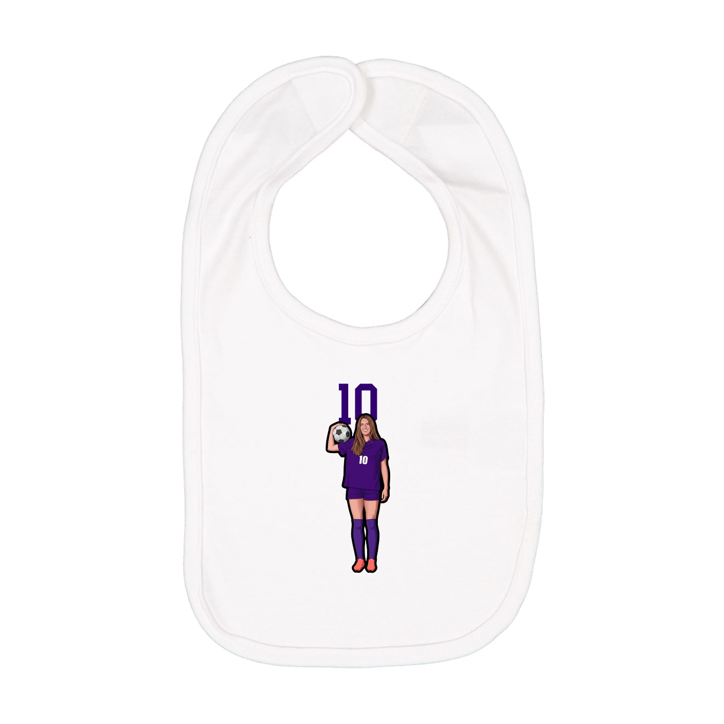 Infant Bib — Number Top in White