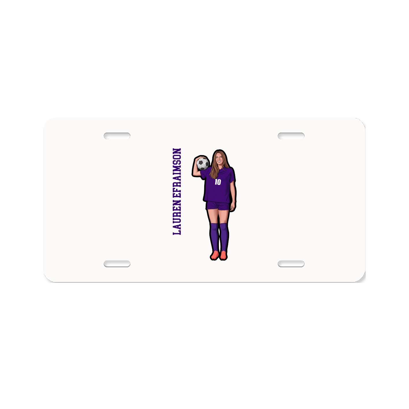 License Plate — Name Vertical in Classic