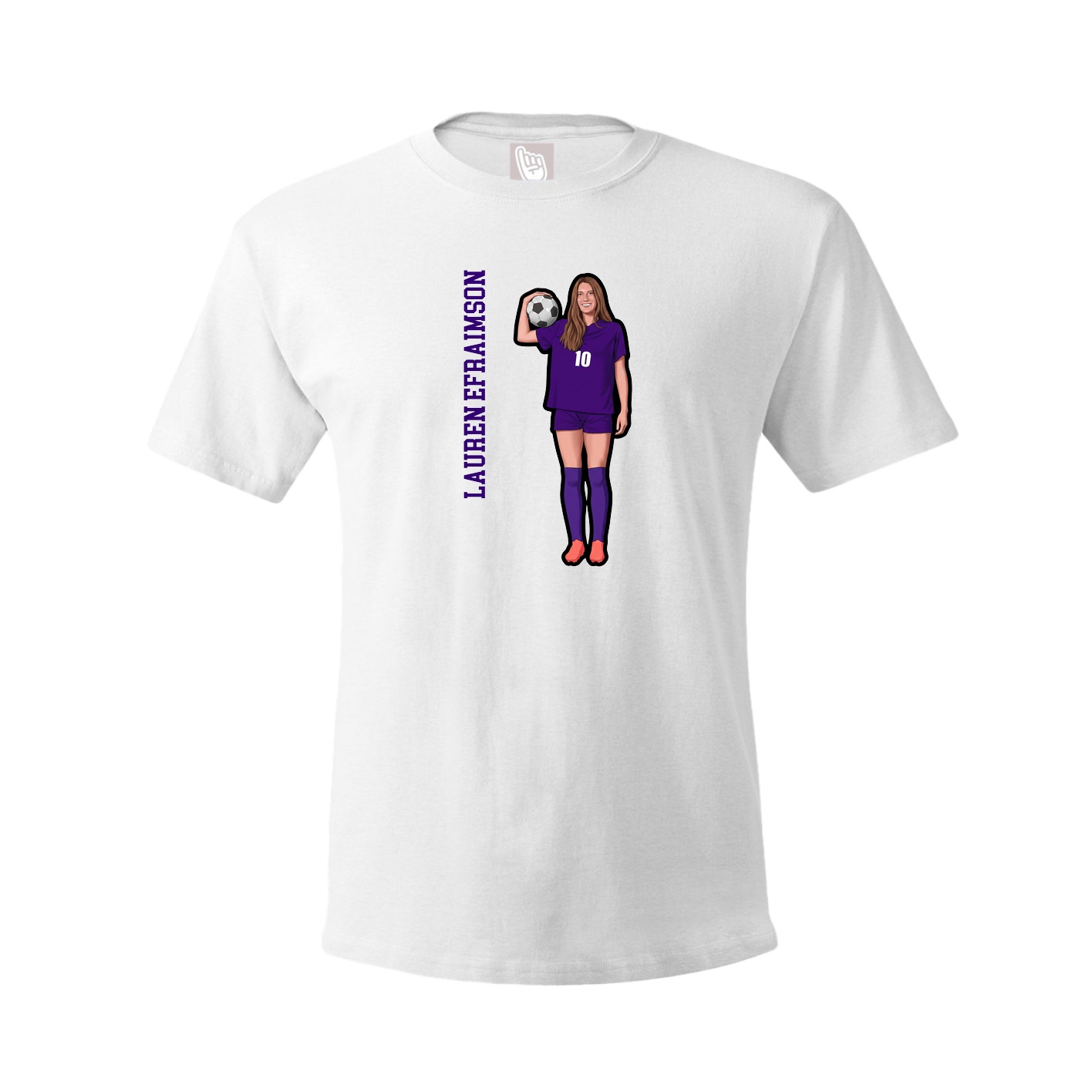 Tee — Name Vertical in White