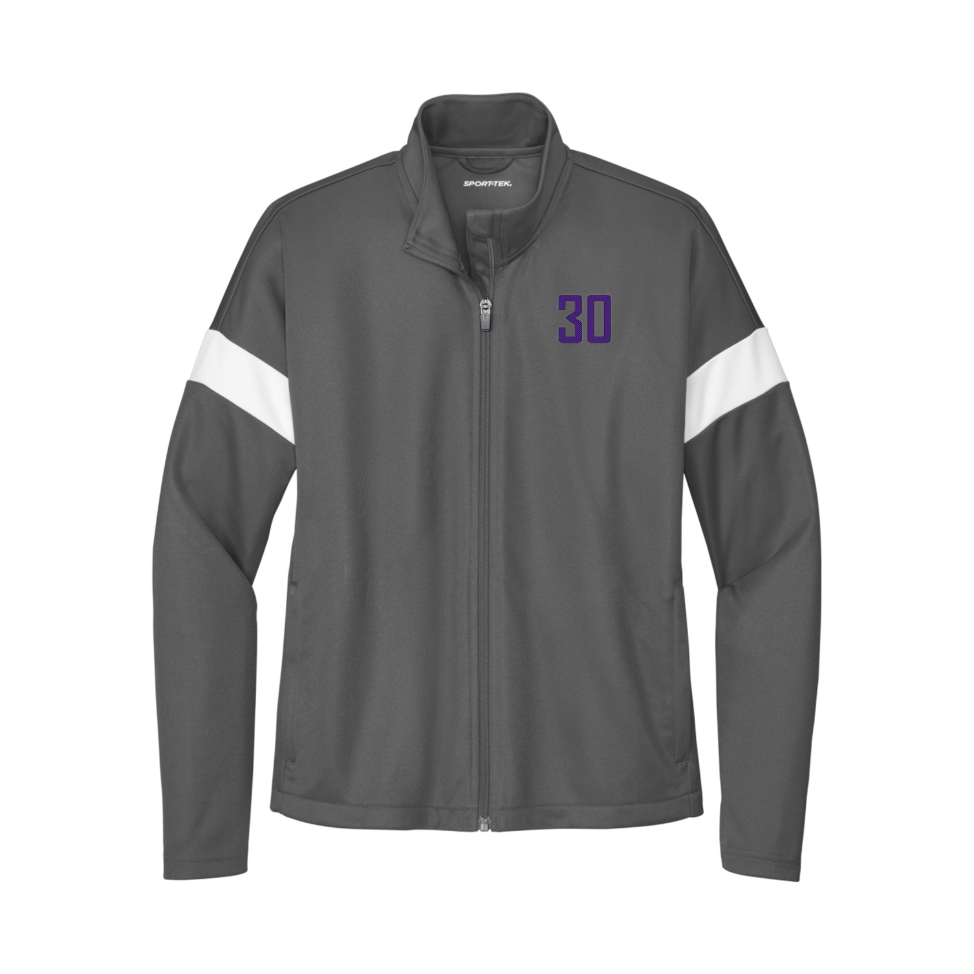 Womens Team Travel Full-Zip Jacket — Front Shirsy in Gray/White
