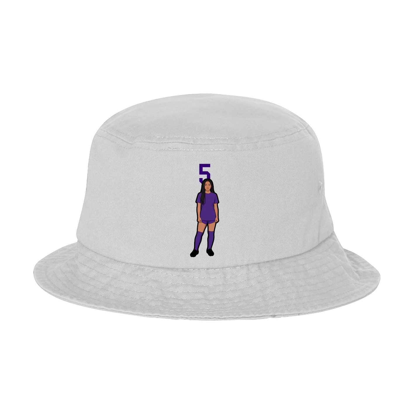 Bucket Cap — Number Top in White