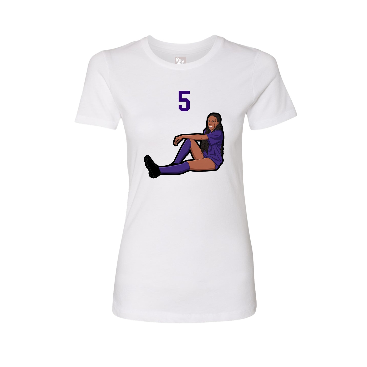 Fitted Women's Tee — Number Top in White