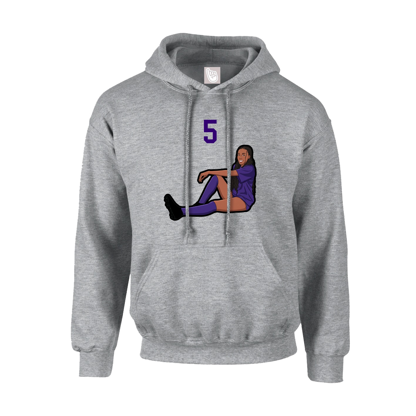 Youth Hoodie — Number Top in Grey