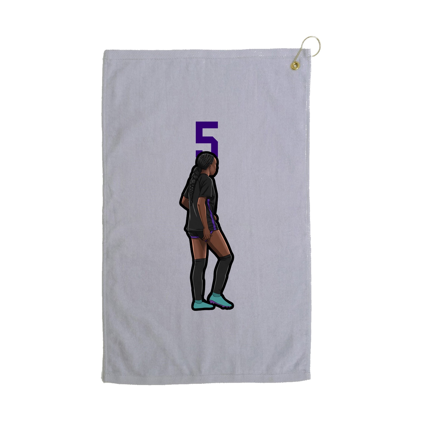 Golf Towel — Number Top in Grey
