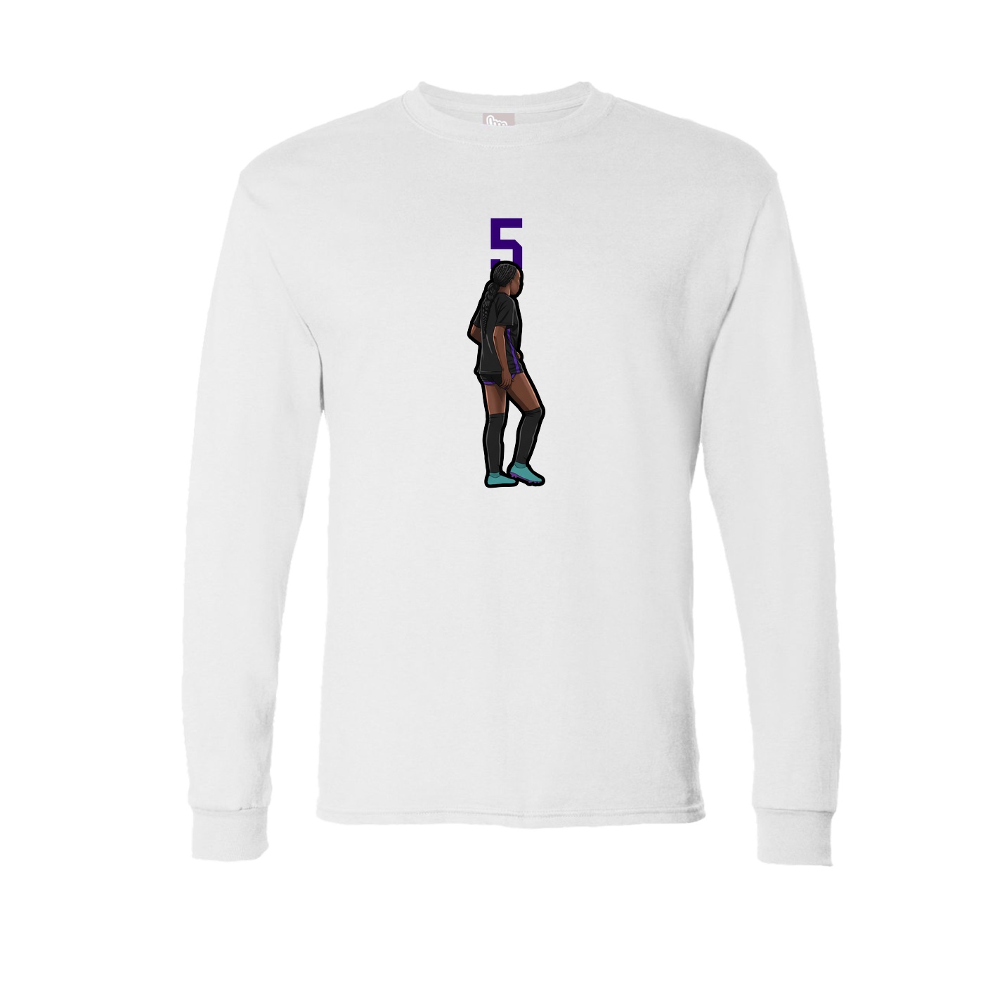 Long Sleeve Tee — Number Top in White