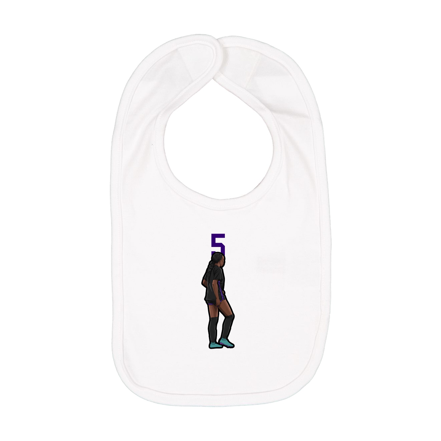 Infant Bib — Number Top in White