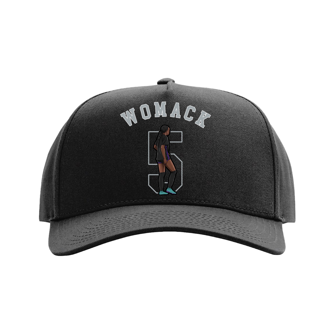 Full Fabric Five-Panel Champ Cap — Shirsey Arch in Black