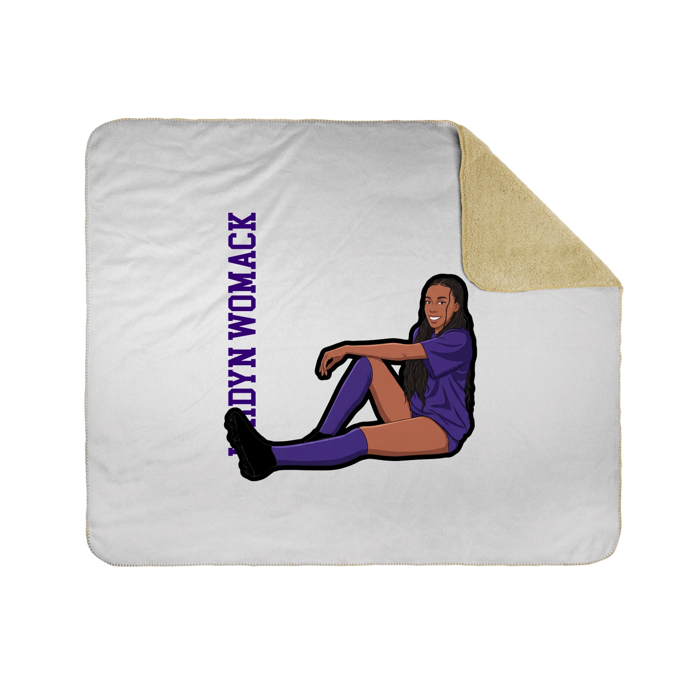 Throw Blanket — Name Vertical in White
