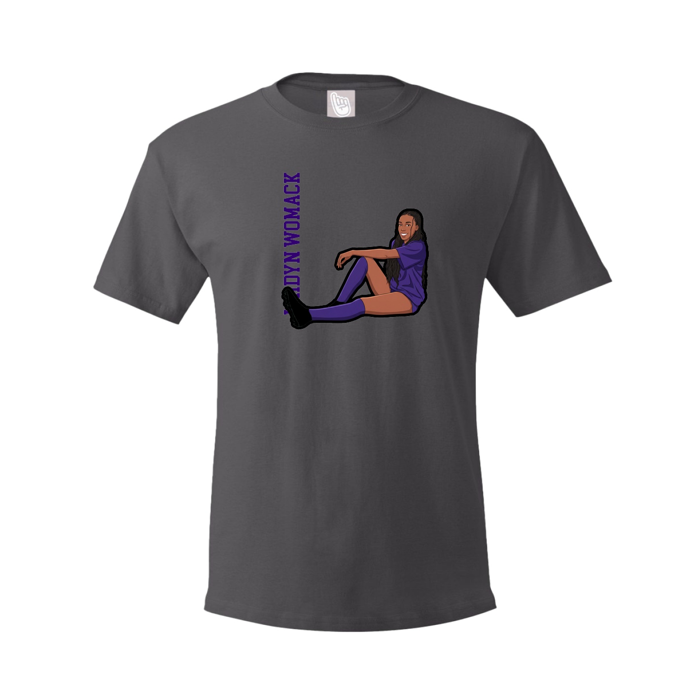 Tee — Name Vertical in Grey
