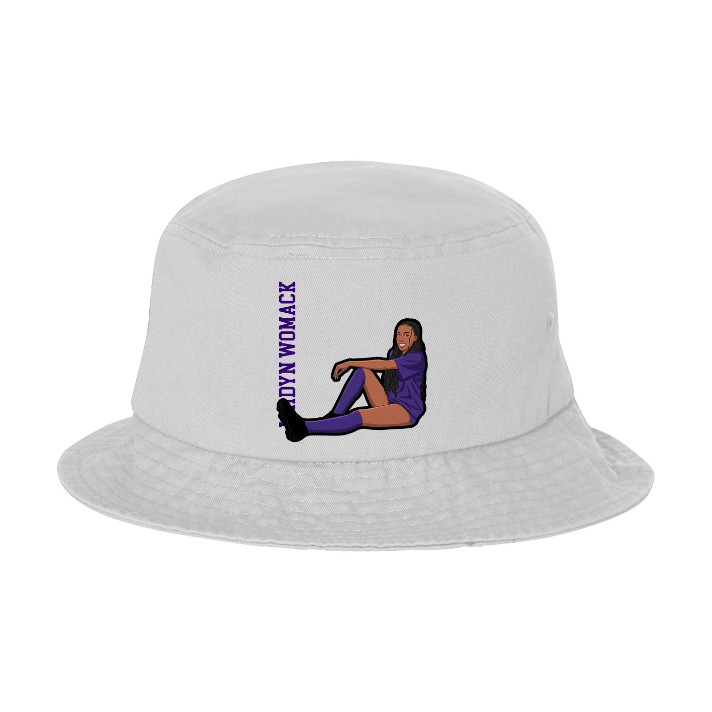 Bucket Cap — Name Vertical in White