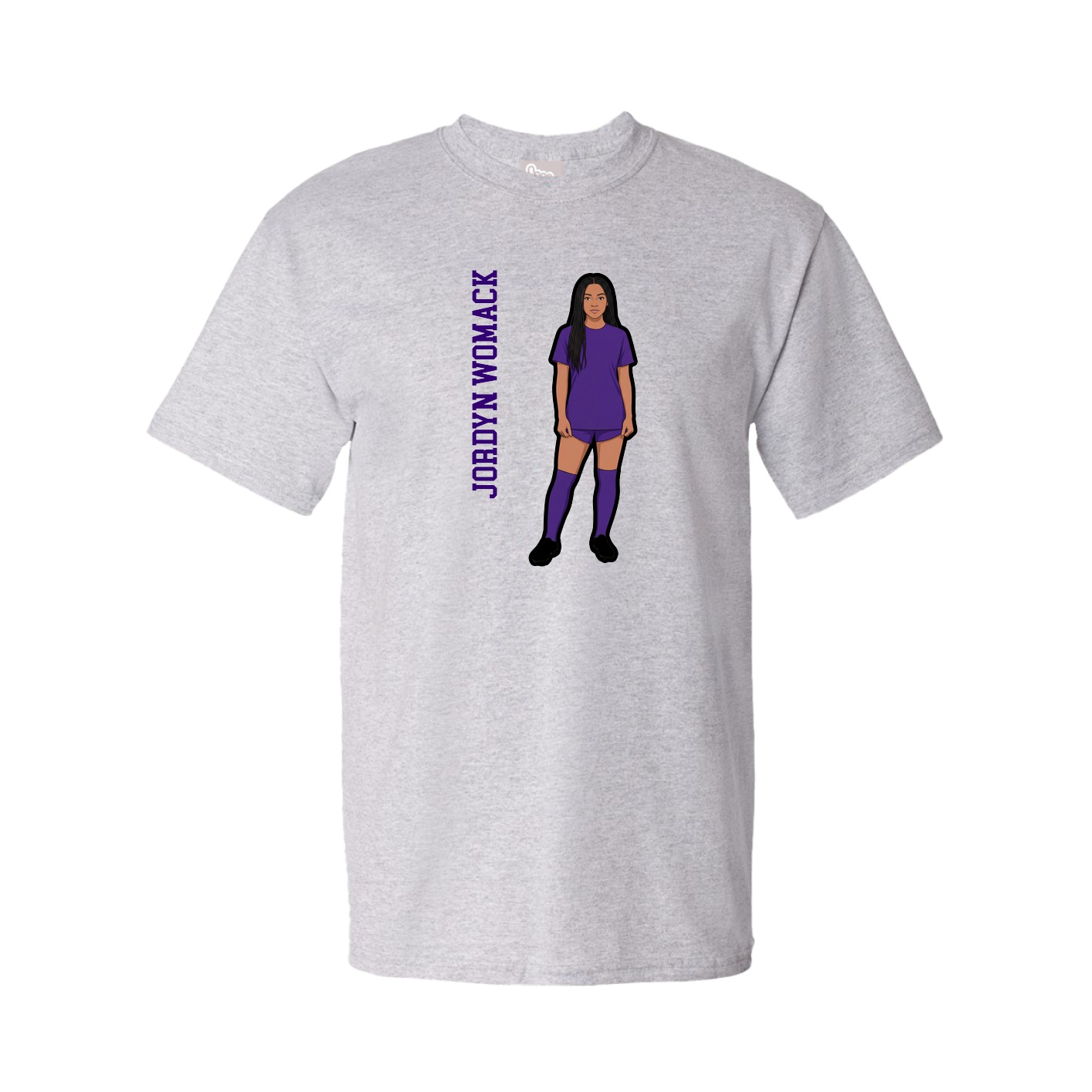 Tee — Name Vertical in Grey