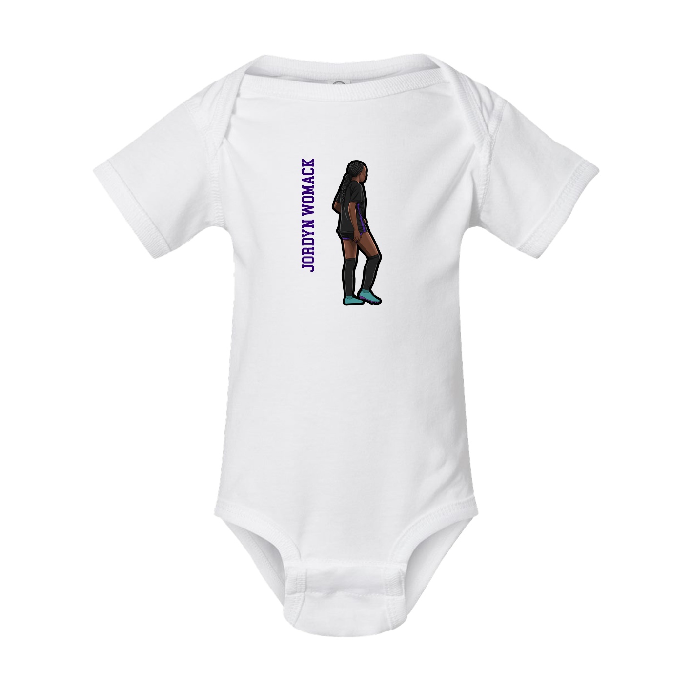 Baby Onesie — Name Vertical in White