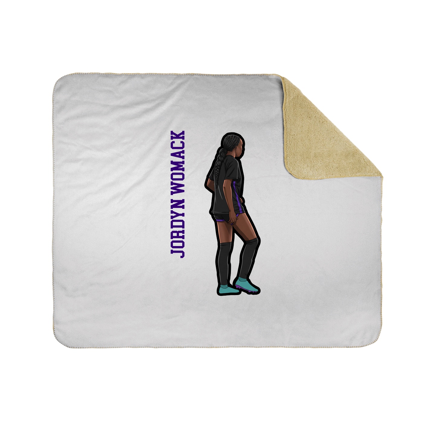 Throw Blanket — Name Vertical in White