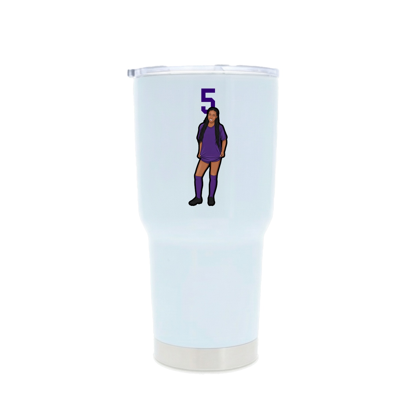 30oz Stainless Steel Tumbler — Number Top in White