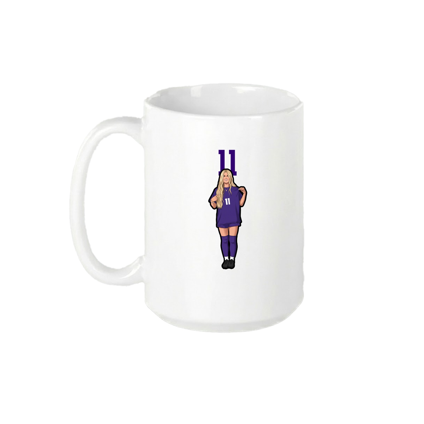 15oz Coffee Mug — Number Top in White