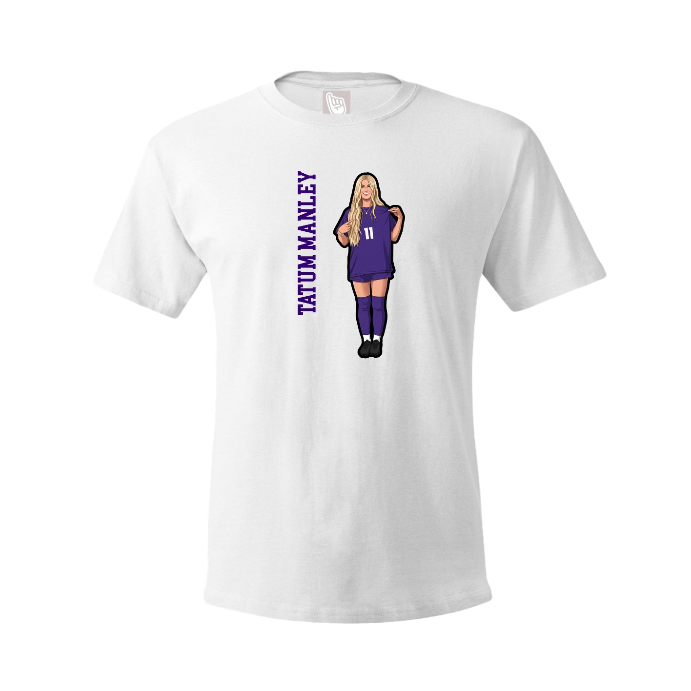 Youth Tee — Name Vertical in White
