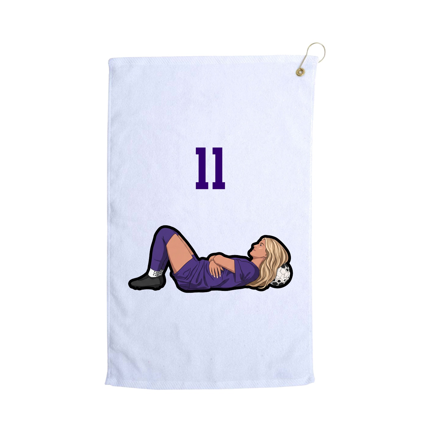 Golf Towel — Number Top in White