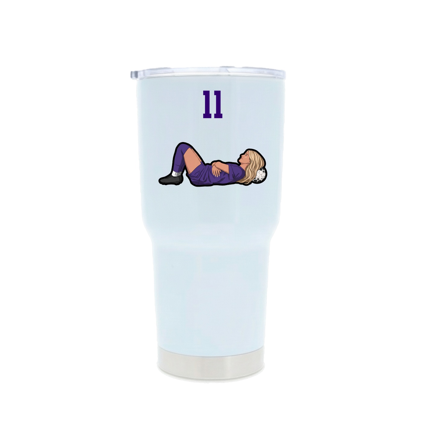 30oz Stainless Steel Tumbler — Number Top in White