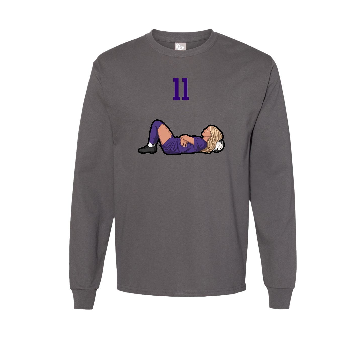 Long Sleeve Tee — Number Top in Grey
