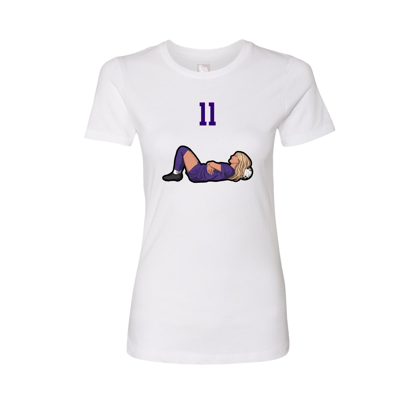 Fitted Women's Tee — Number Top in White