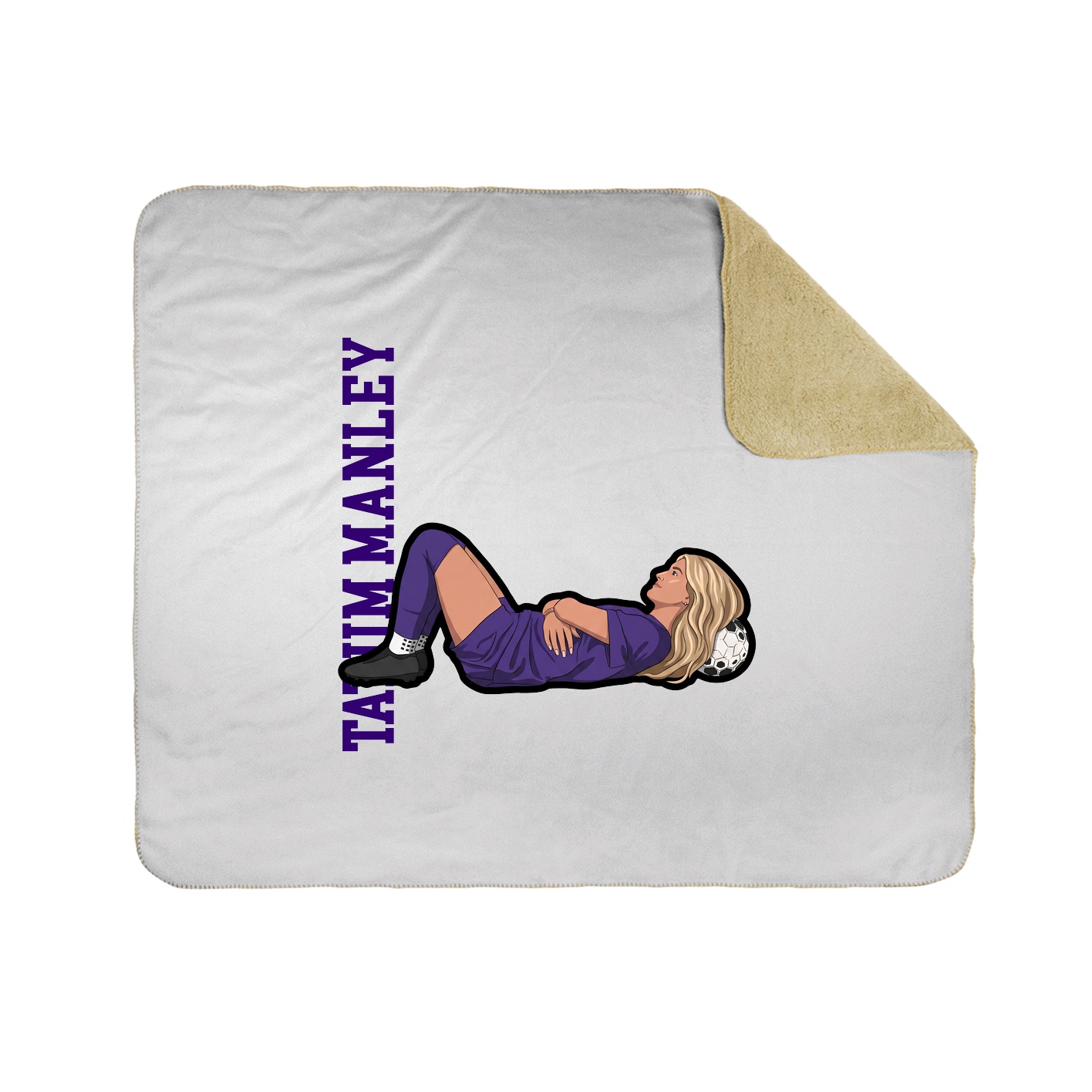 Throw Blanket — Name Vertical in White