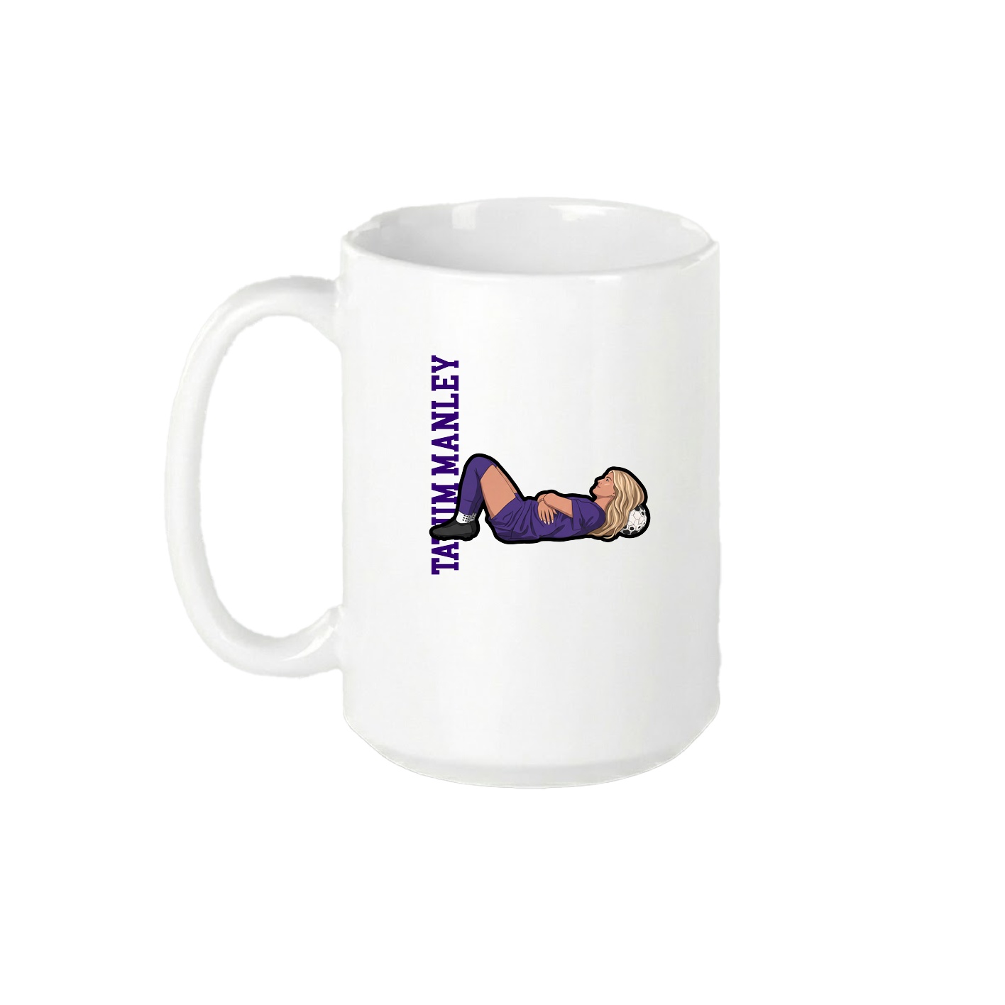 15oz Coffee Mug — Name Vertical in White