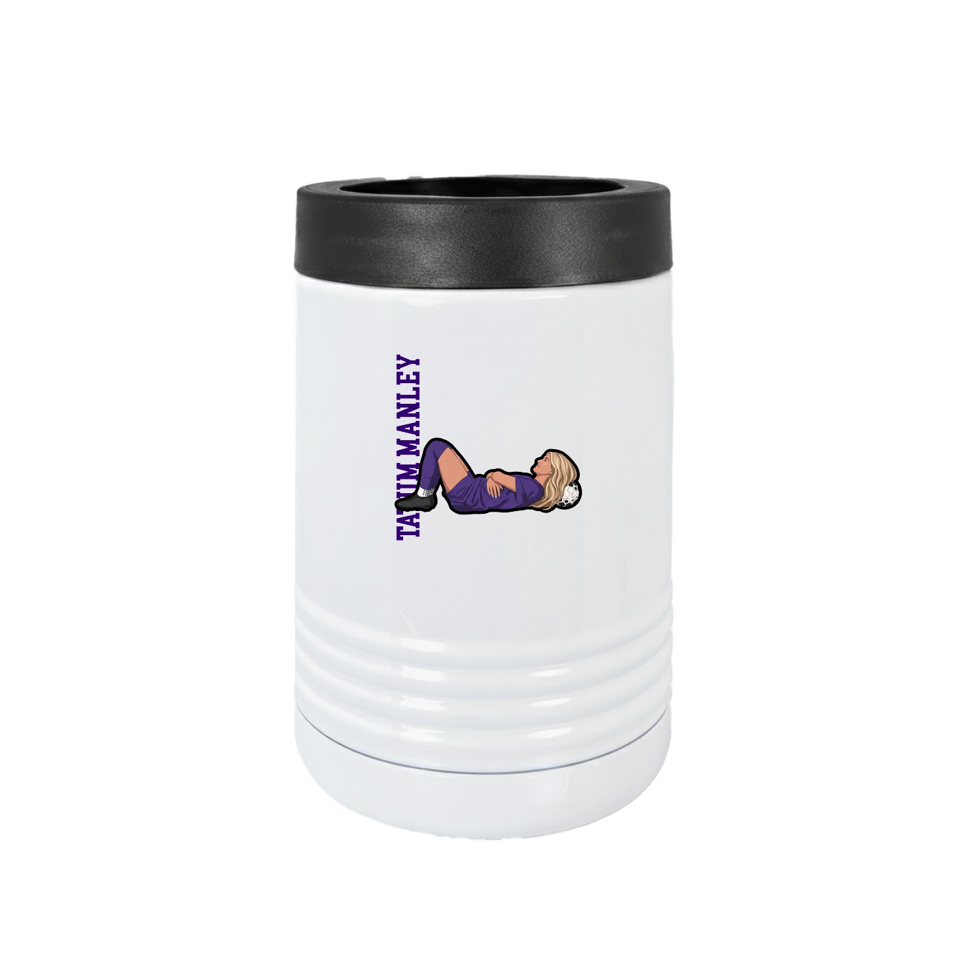 Beverage Holder — Name Vertical in White
