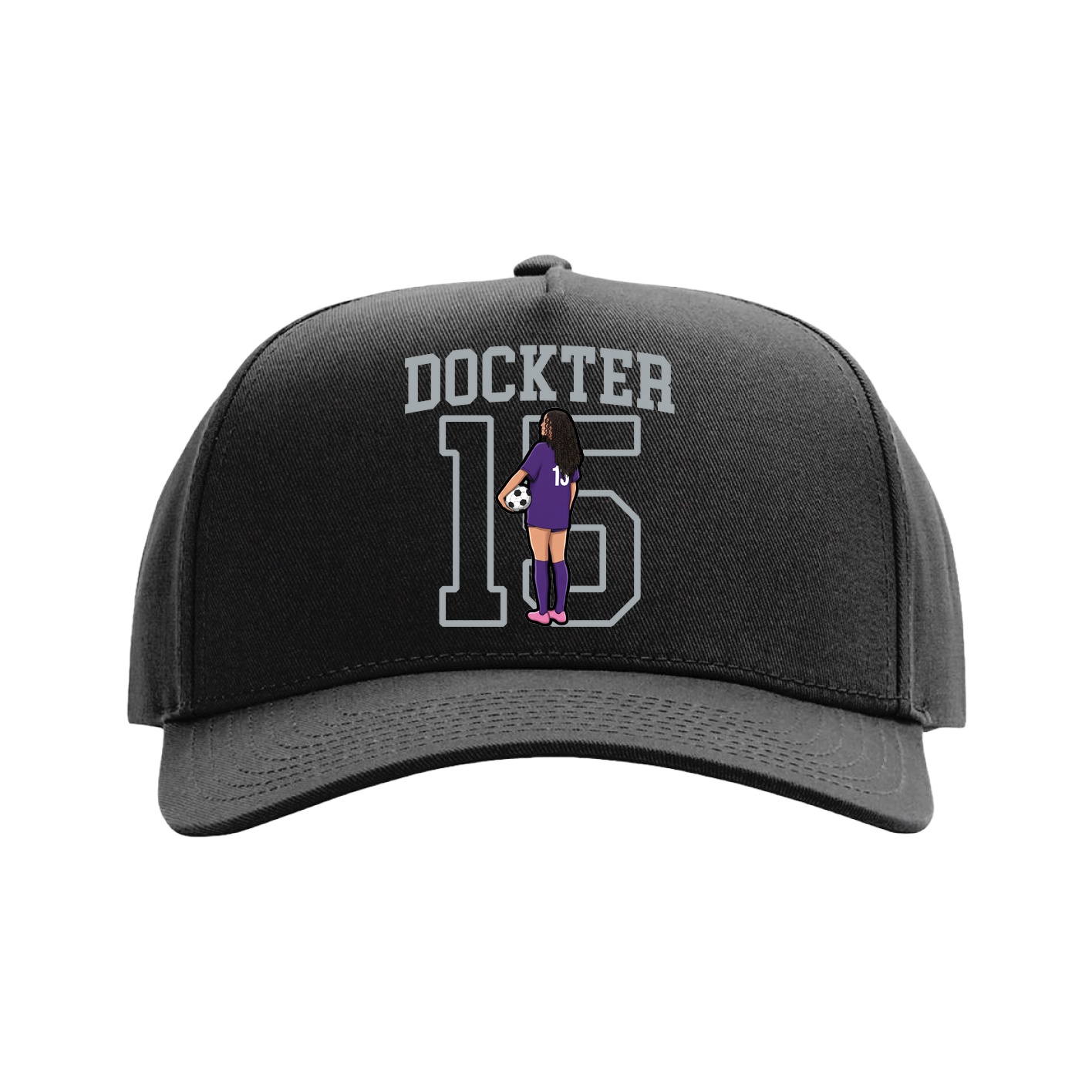 Full Fabric Five-Panel Champ Cap — Shirsey in Black