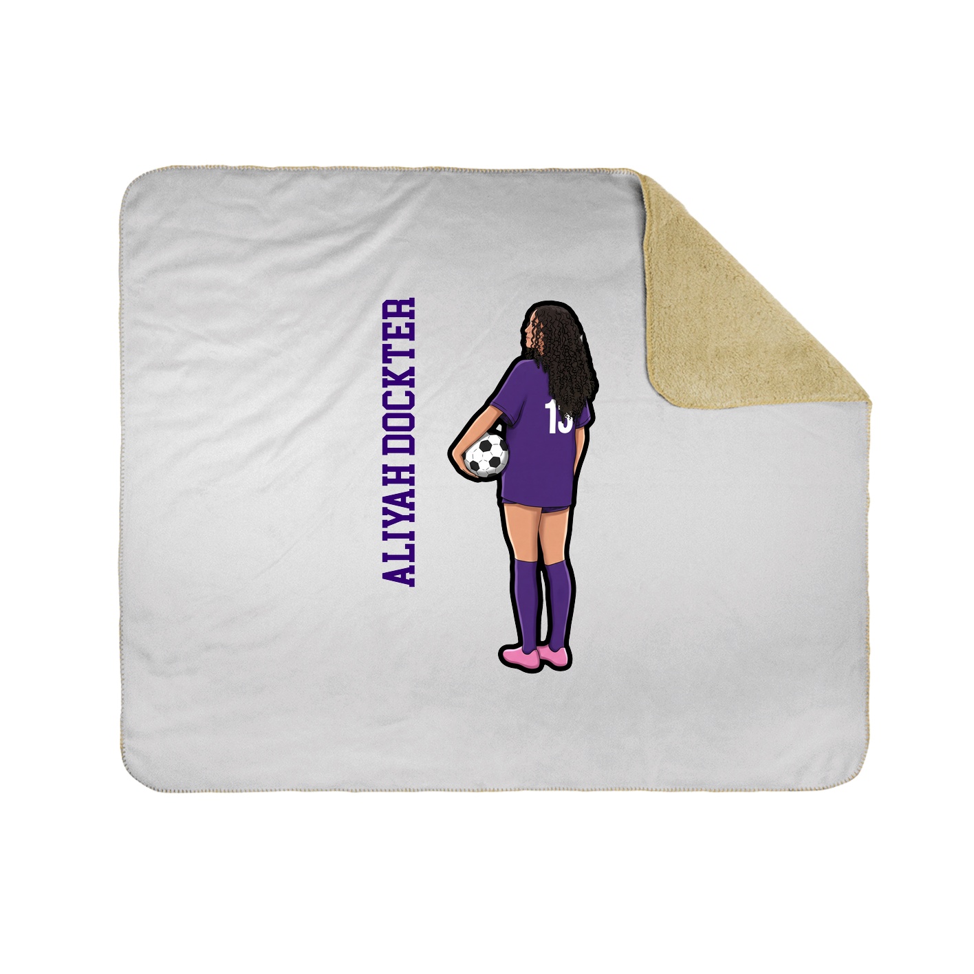Throw Blanket — Name Vertical in White