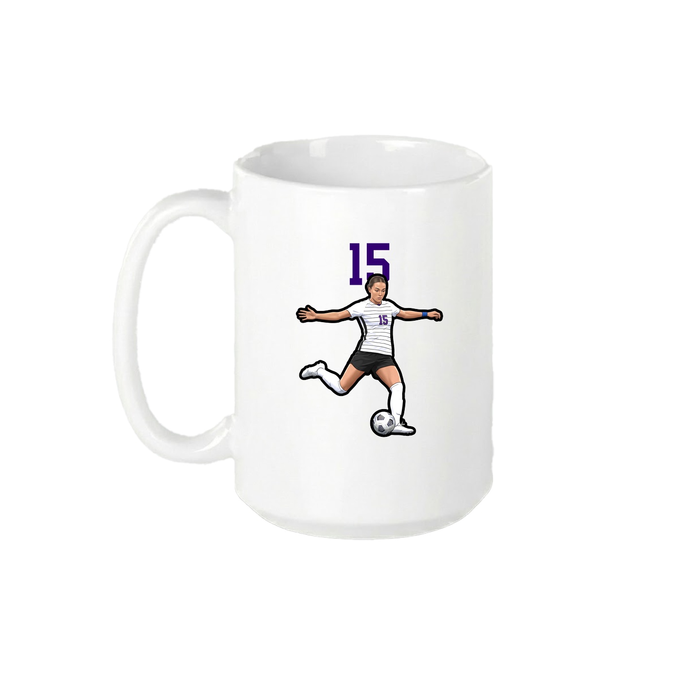 15oz Coffee Mug — Number Top in White