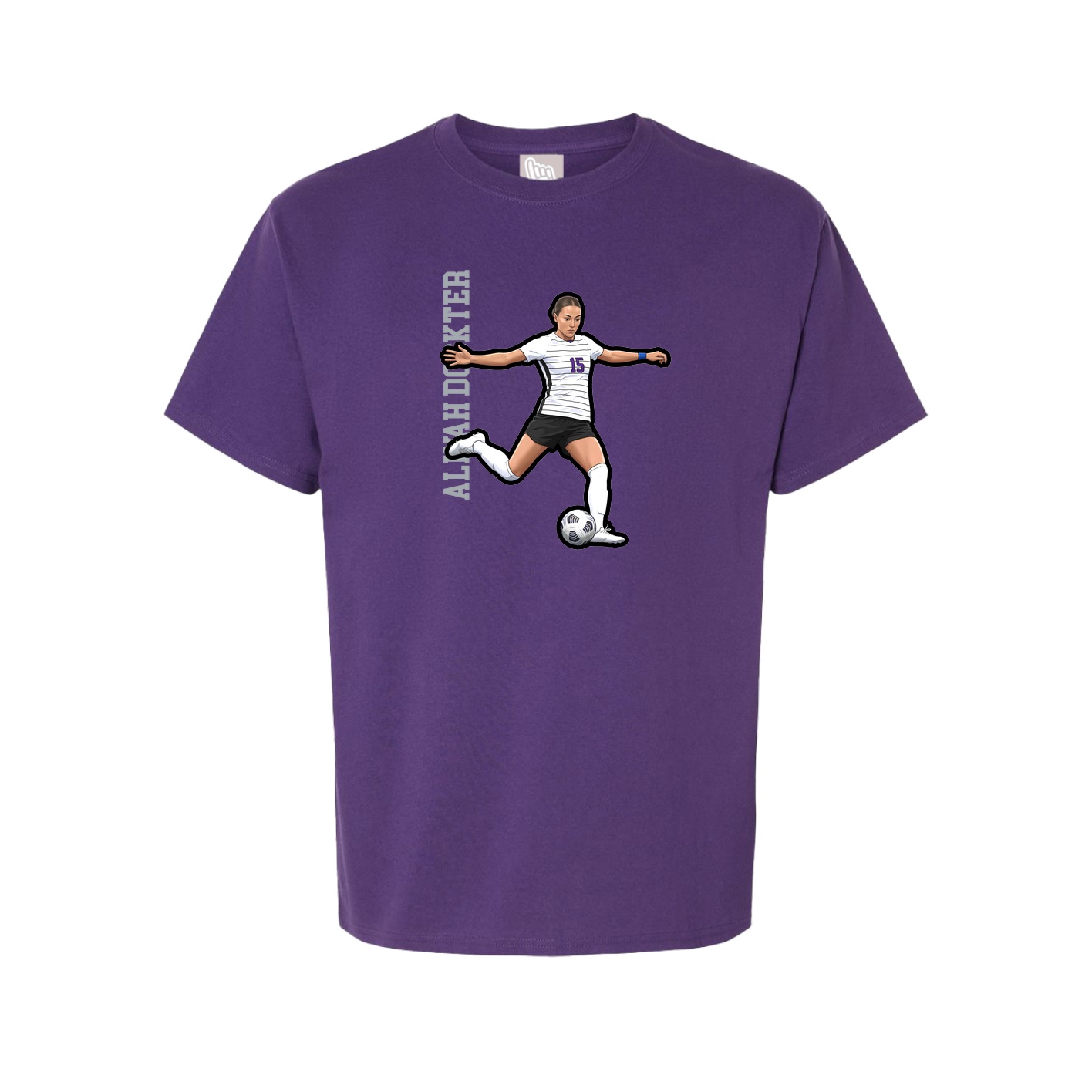 Youth Tee — Name Vertical in Purple