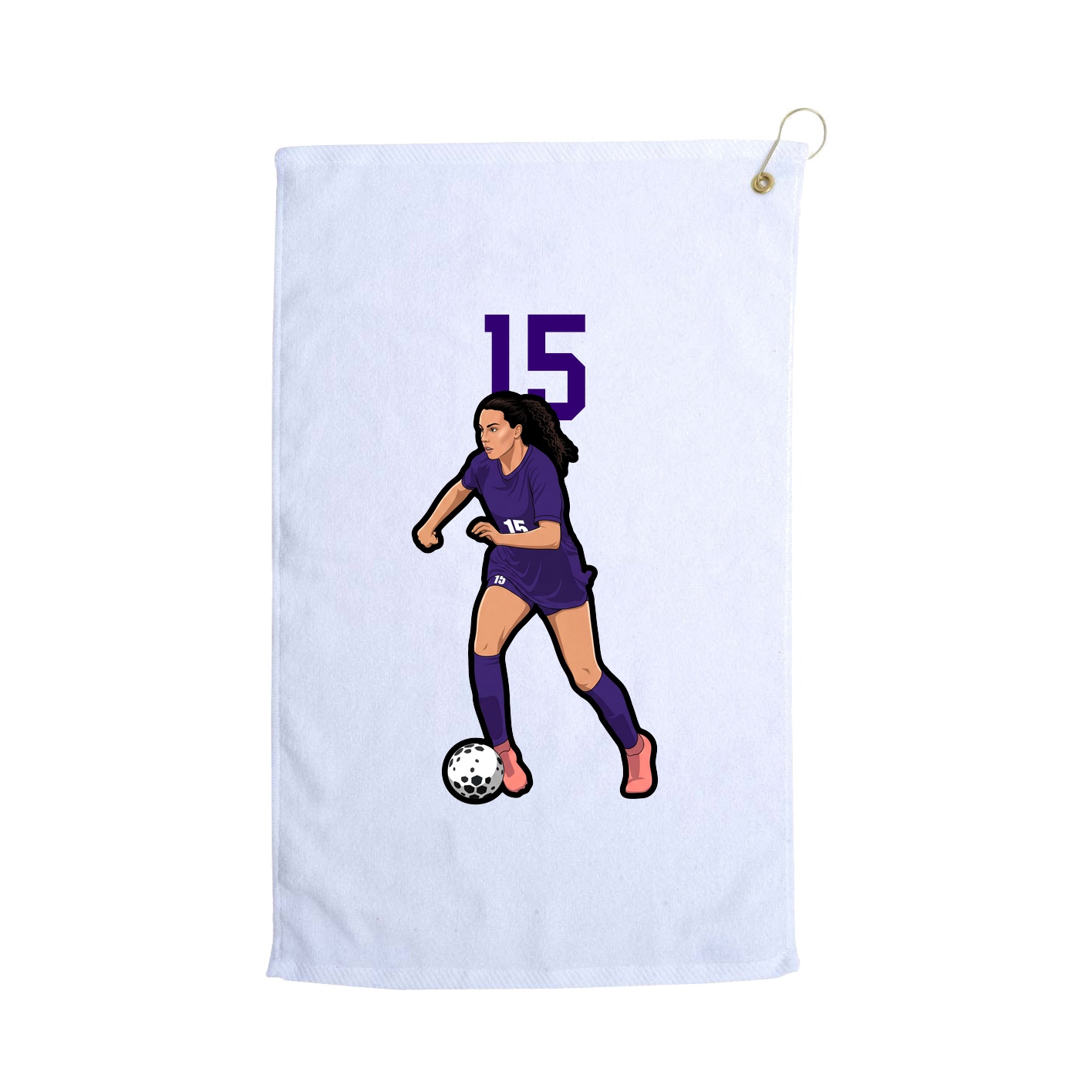 Golf Towel — Number Top in White