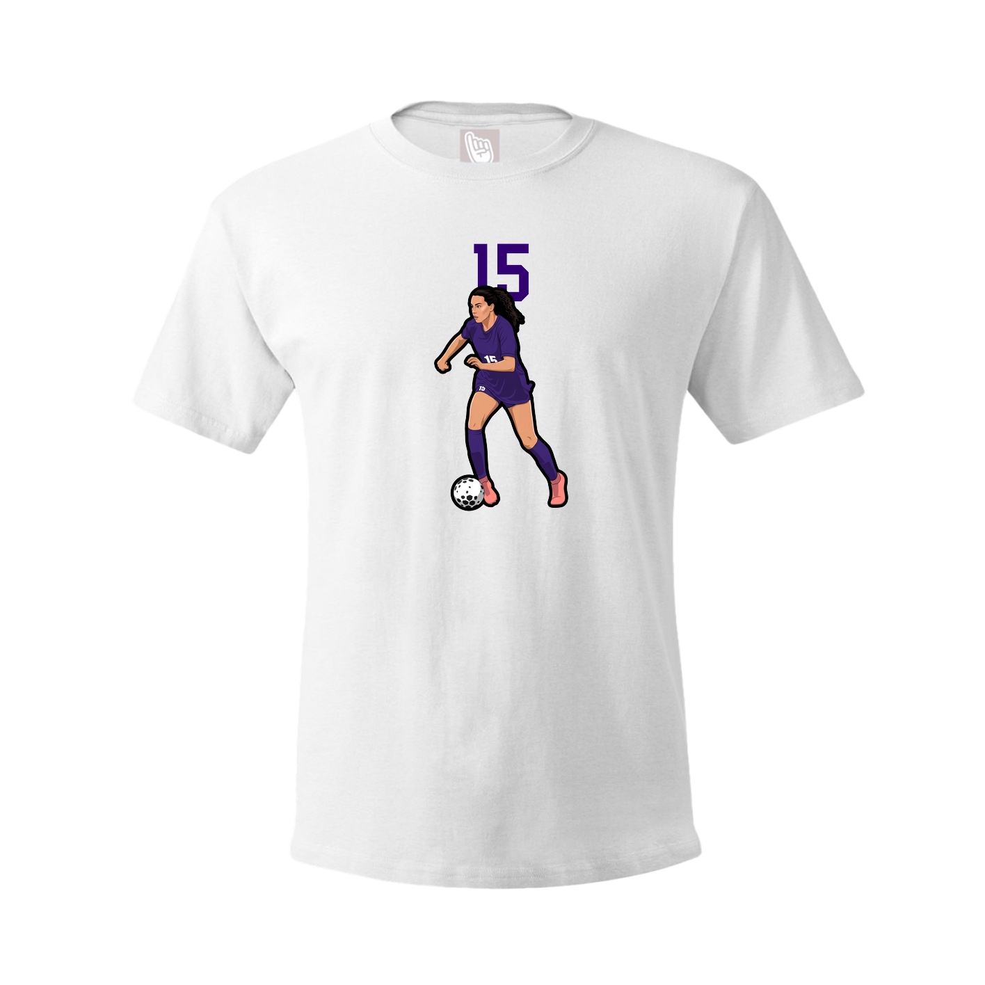 Youth Tee — Number Top in White